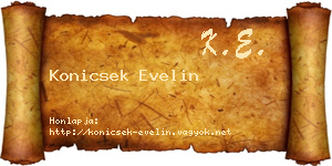Konicsek Evelin névjegykártya